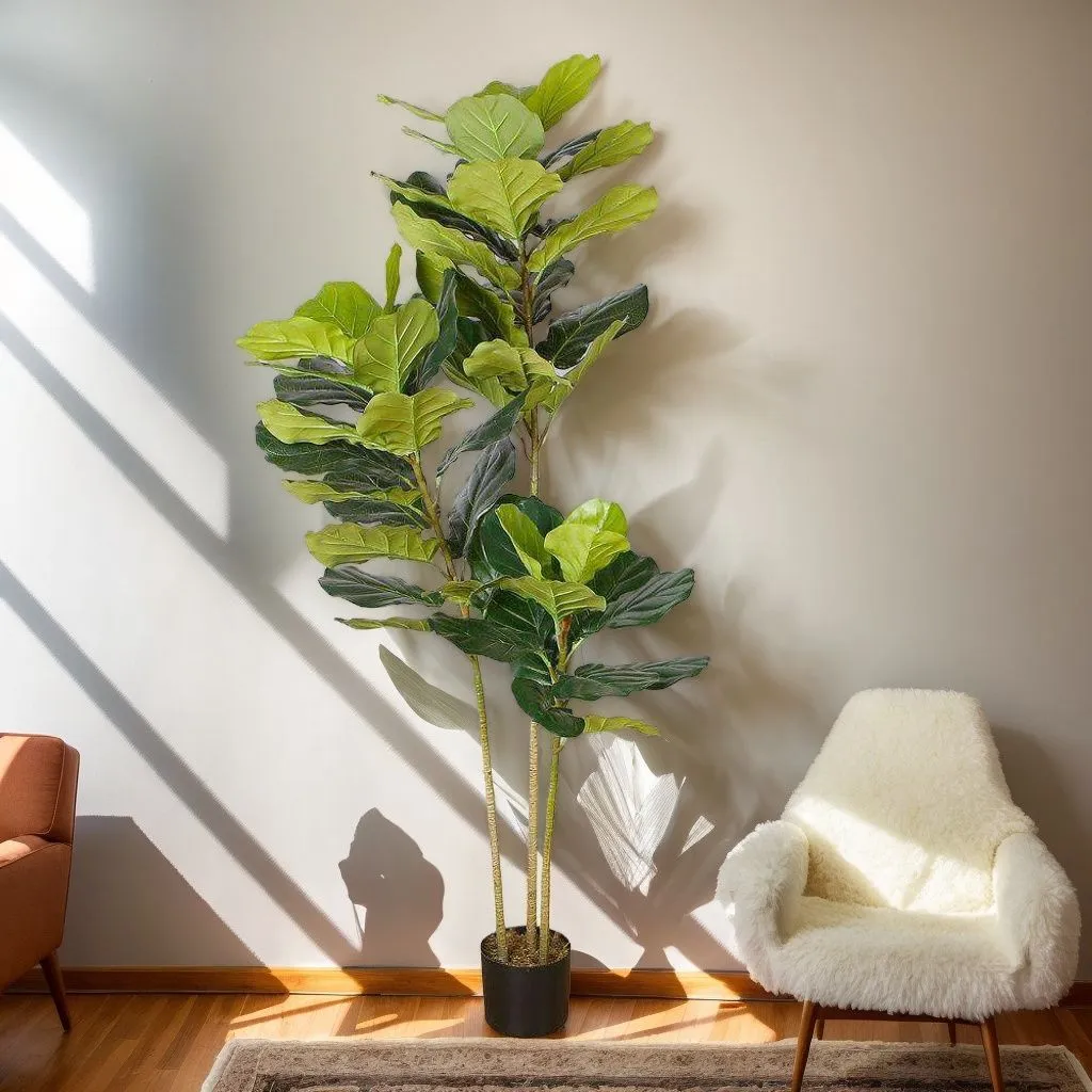 Lyrata Artificial Fiddle Leaf Potted Plant (множество размеров)